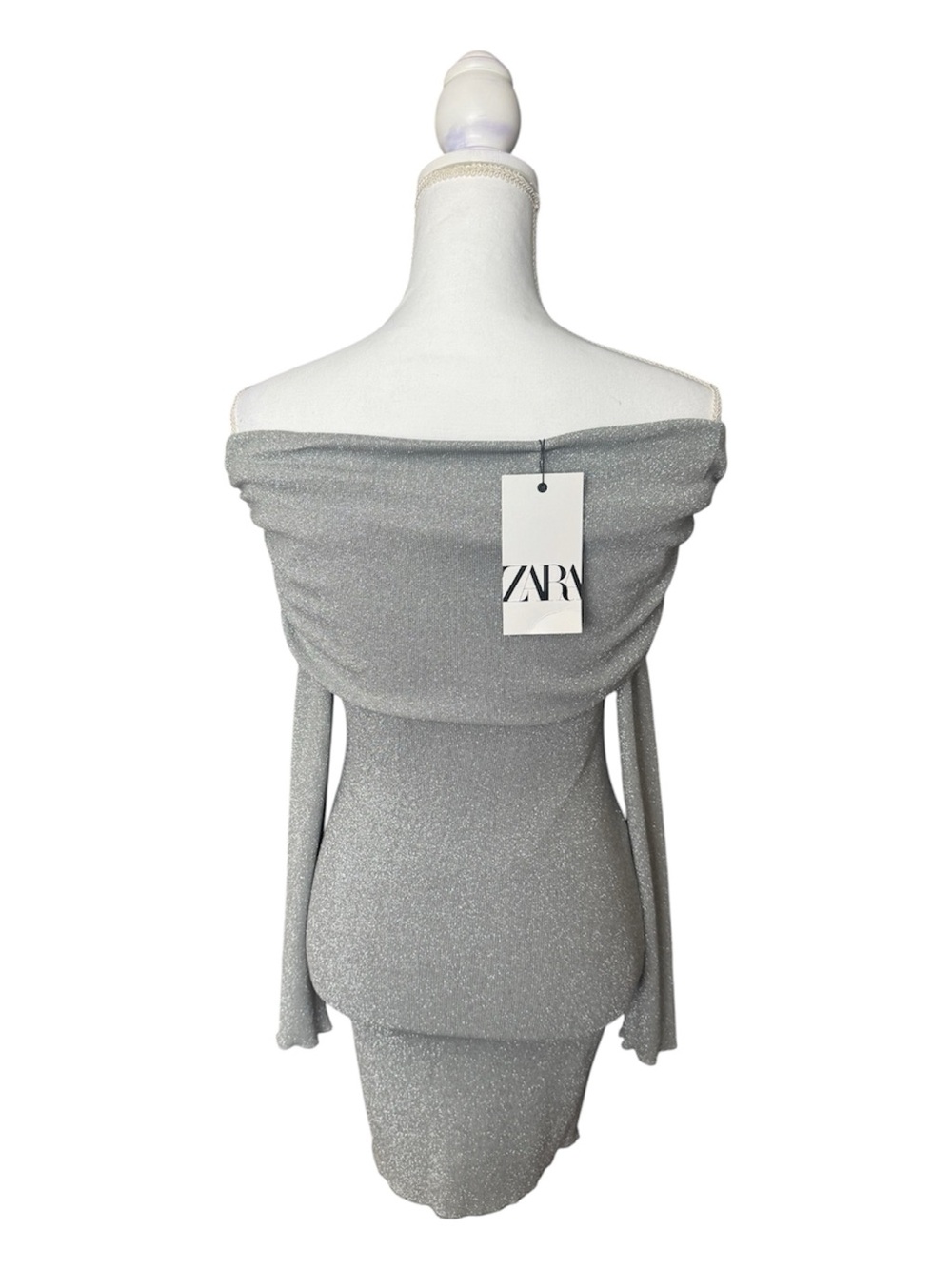 Zara strapless metallic thread dress - Picture 3 of 4